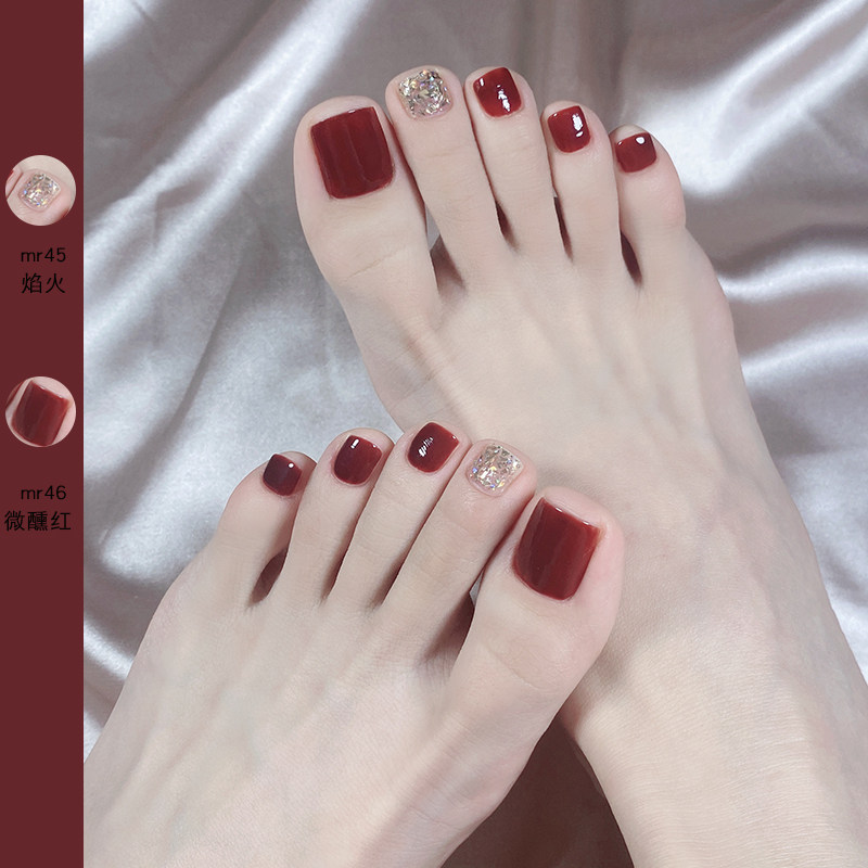 Foot nail polish woman free of baking lasting quick dry exfoliable pull 2022 Summer New color coated toe white large cherry