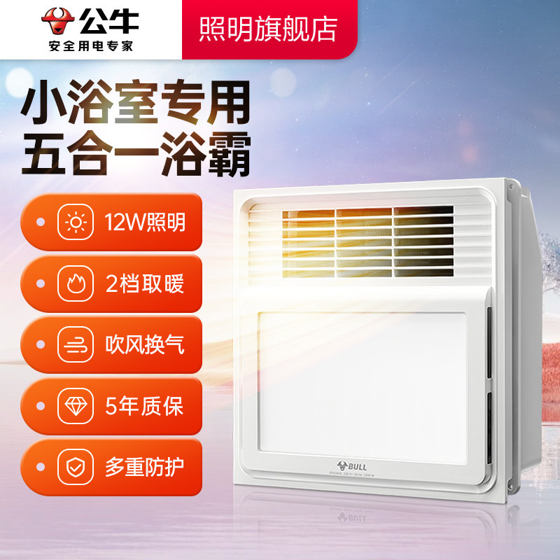 公牛浴霸照明排气扇一体集成吊顶300x300小型家用浴室风暖排气扇
