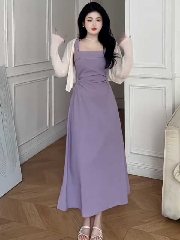 Plus-Size French-Style Elegant Pear-Shaped Body Long Dress 2024 for Women, Fat mm (Short for Plus-Size Women) Waist-Slimming Slimming Suspender Dress New Summer Style Plus-Size French-Style Elegant Pear-Shaped Body Long Dress 2024 for Women, Fat mm (Short for Plus-Size Women) Waist-Slimming Slimming Suspender Dress New Summer Style