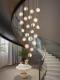 Villa Rotating Hollow Staircase Chandelier, Long Pendant Light for High-Ceiling Living Room, Duplex Modern Light Luxury Loft Mezzanine Hollow