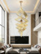 Light Luxury Spiral Staircase Chandelier, Post-Modern Designer Villa Duplex Floor Suspended Art Ballet Wind Chime Lighting Fixtures