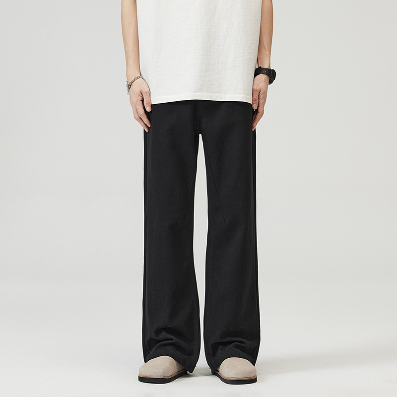 Awr American-Style Flared Casual Jeans for Men, Basic Simple Cleanfitb Relaxed Fit Floor-Length Straight Pants