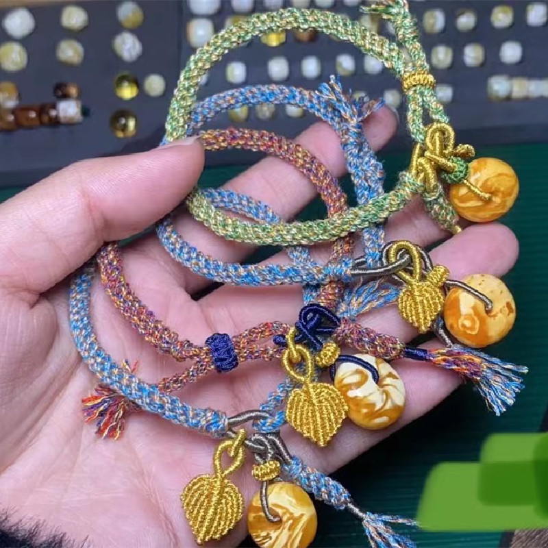 Tibetan hand-rubbed cotton thread text play rope hand string rope cotton rope Xingyue Bodhi special line rope weave wear-resistant beads