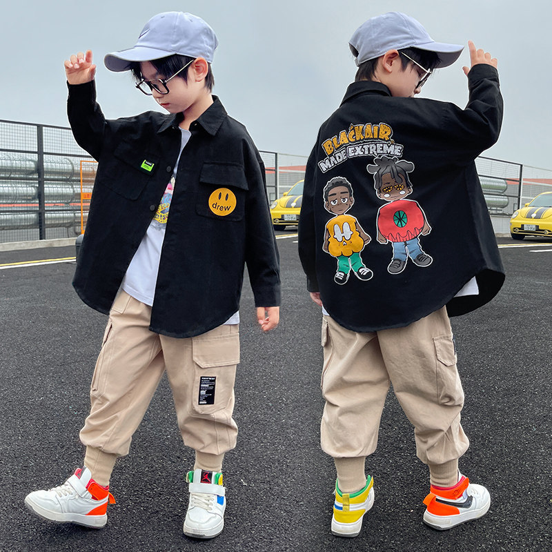 Children's clothing boy suit 2022 new CUHK child Han version of the two sets children's spring fall boy trend