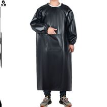 Enlarge Yard Leather Apron Workshop Upside Down Wear with sleeves Pork Car Wash Wear and widen Hotel dishwashing resistant to acid and acid
