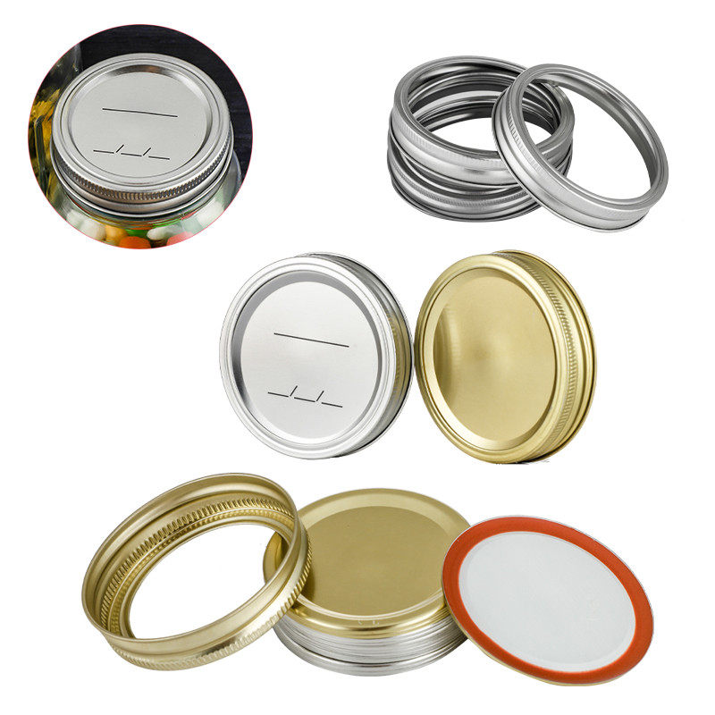 Standard mouth 70#86# Mason jar lid tinplate split sealing lid round metal ring leak-proof lid cross-border direct supply