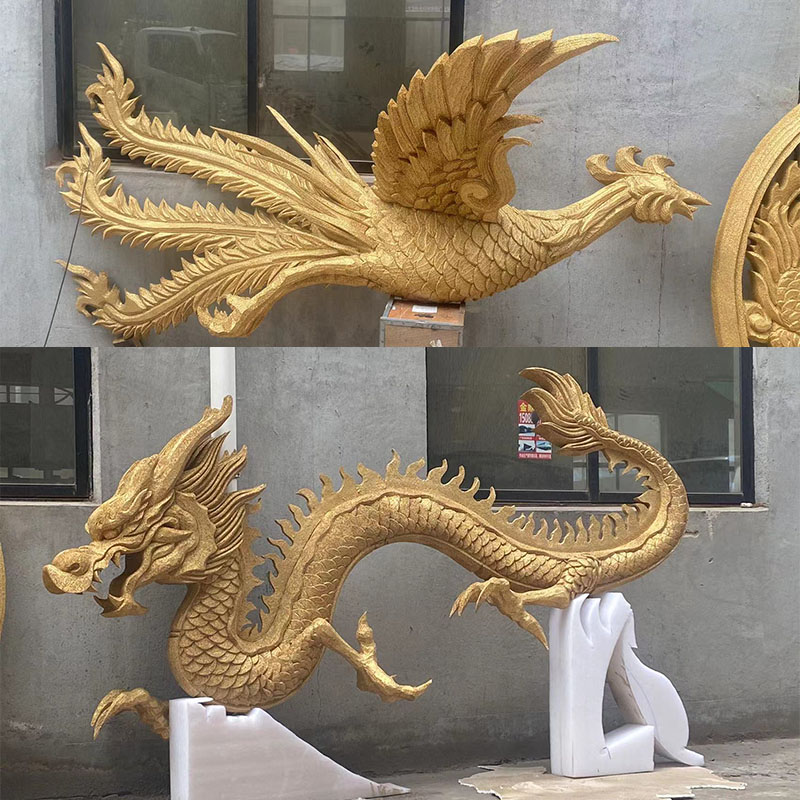 Wedding Celebration Foam Sculpture Custom Chinese Wedding Dragon Phoenix Disc Dragon Column Pavilion Sub stage Decorative Dragon Props-Taobao