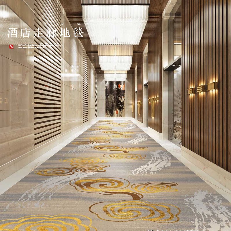 Hotel corridor special carpet large area full of printed nylon commercial floor mat whole roll 4 meters thick engineering blanket