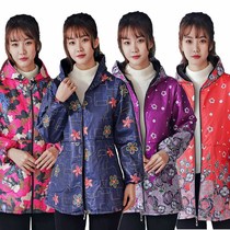 Autumn and winter waterproof coveralls adult fleece tops oil-proof kitchen long-sleeved coat mens overalls adult womens apron