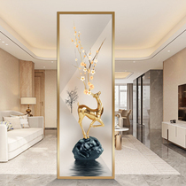Art glass screen partition wall living room entrance background wall entry frosted blocking decoration home modern simple
