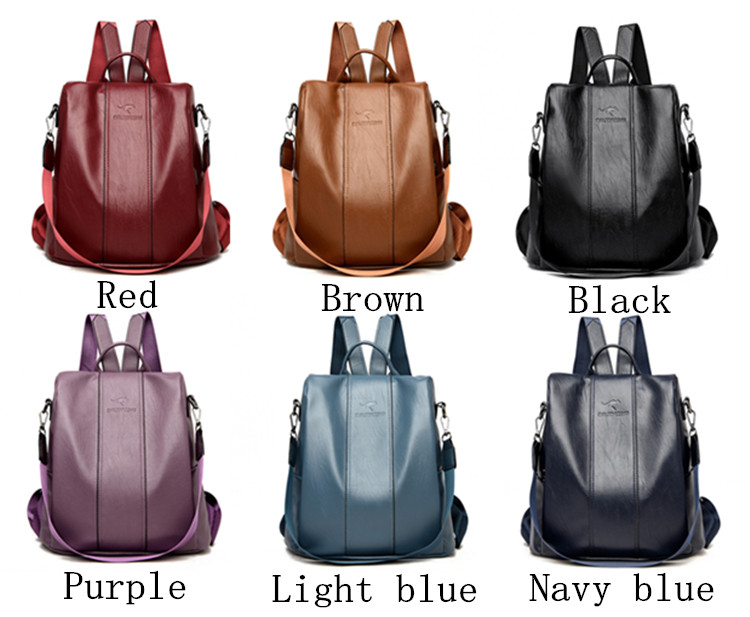 рюкзак anti-theft leather backpack women vintage shoulder bag ladie Other