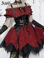 Altgoth Vintage Gothic Princess Dress Женщины Dark Harajuku La        