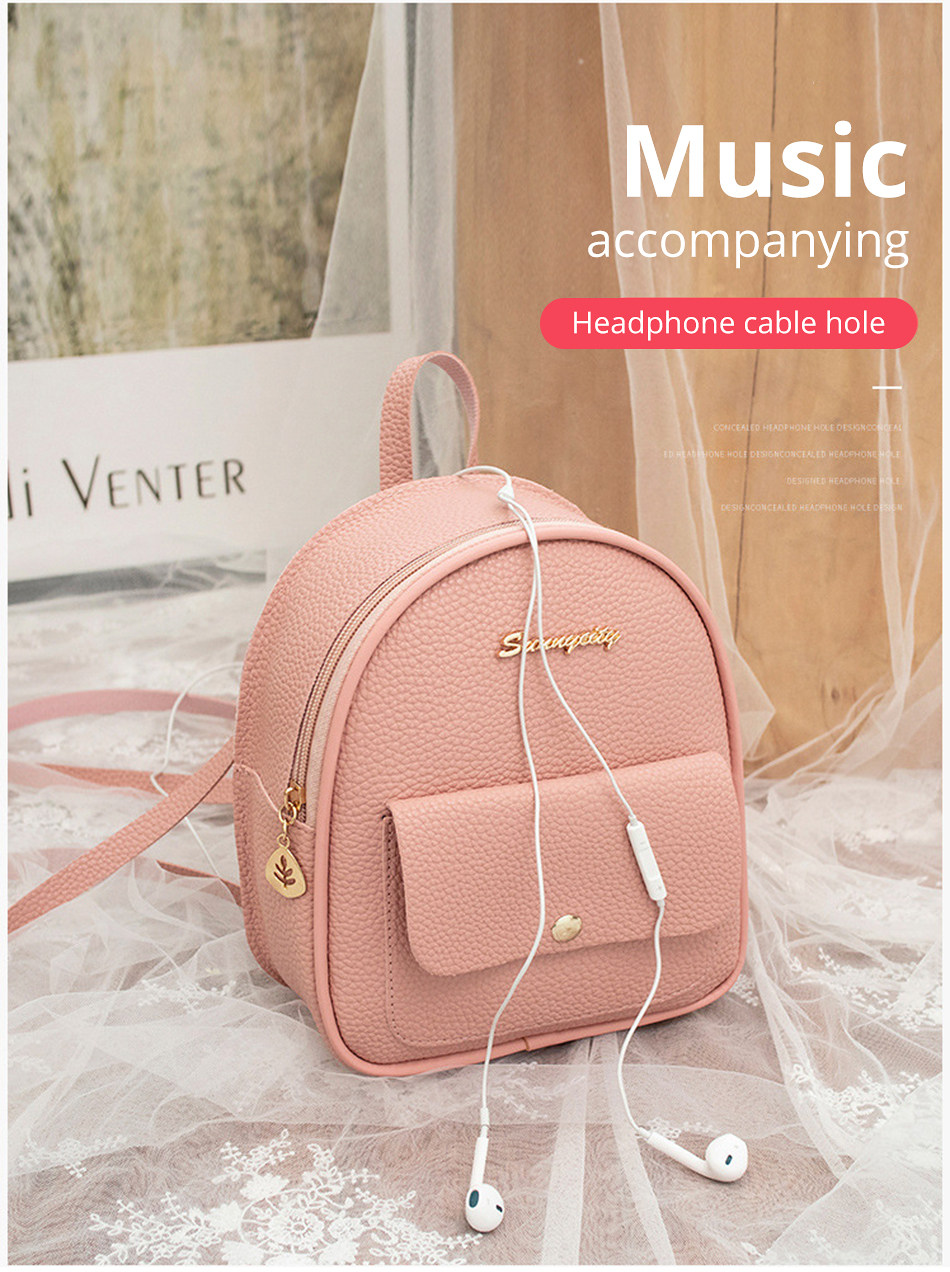 рюкзак None Other Mini Backpack Women PU Leather Shoulder Bag For Teenage Girl