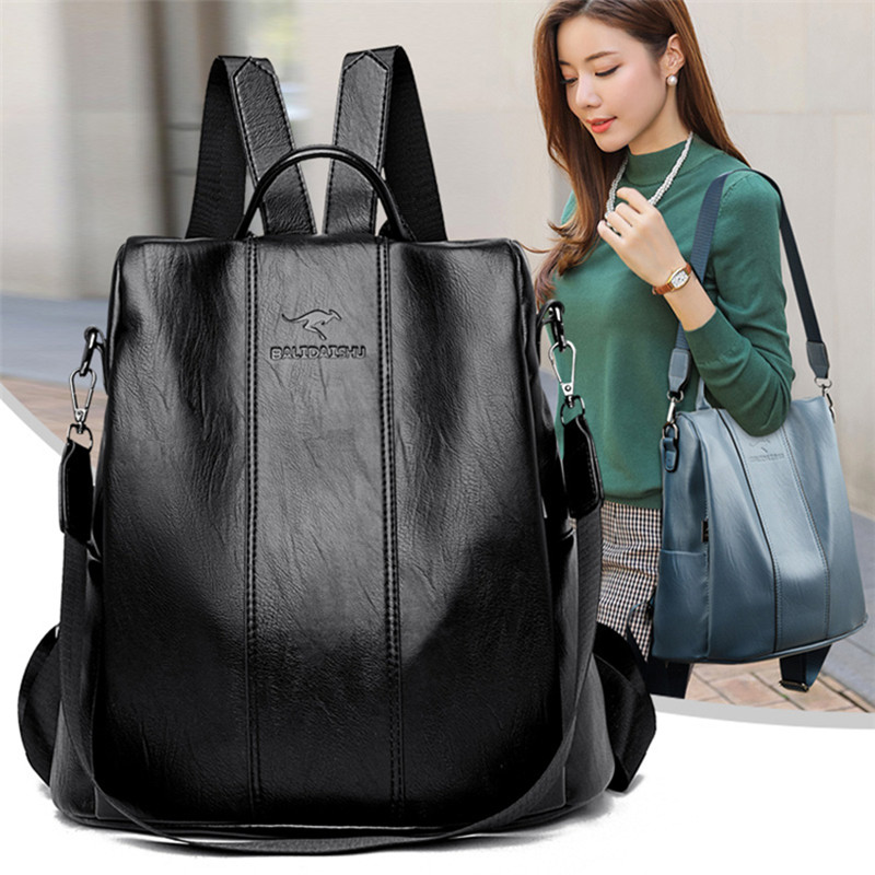 рюкзак anti-theft leather backpack women vintage shoulder bag ladie Other