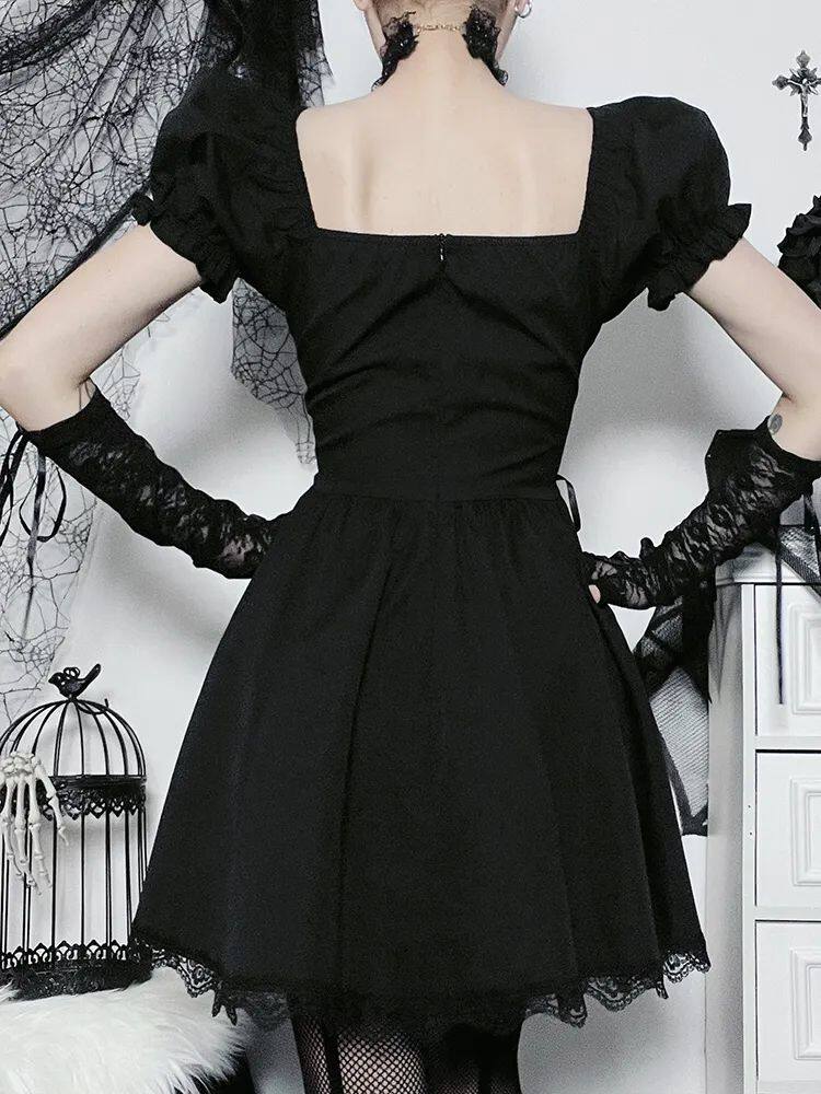 Altgoth Vintage Gothic Princess Dress Женщины Dark Harajuku La        