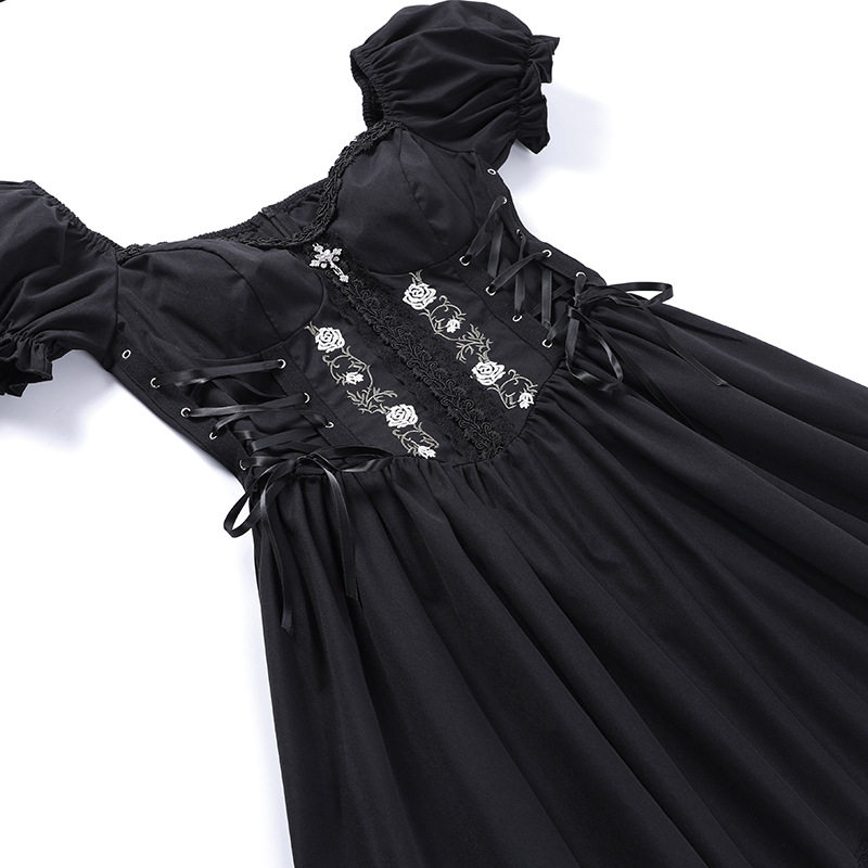 Altgoth Vintage Gothic Princess Dress Женщины Dark Harajuku La        