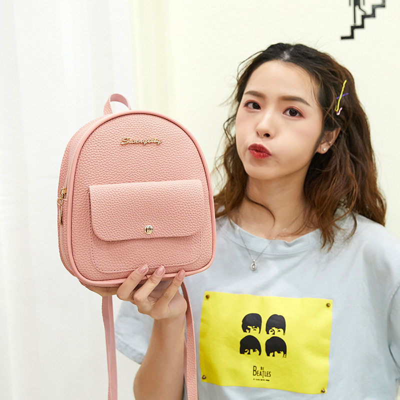 рюкзак None Other Mini Backpack Women PU Leather Shoulder Bag For Teenage Girl