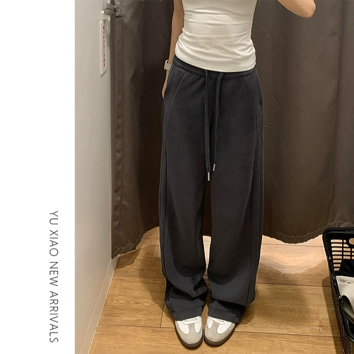 Летние штаны для отдыха, для формы тела «груша», высокая талия, оверсайз, свободный прямой крой, по фигуре