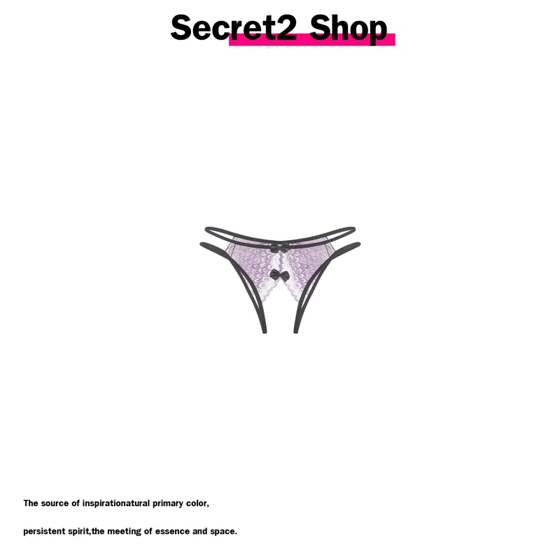 Secret2 Shop Purple Sexy Lace Mood-Enhancing No-Take-Off Hollow Temptation Bowknot Panties for Women 2026
