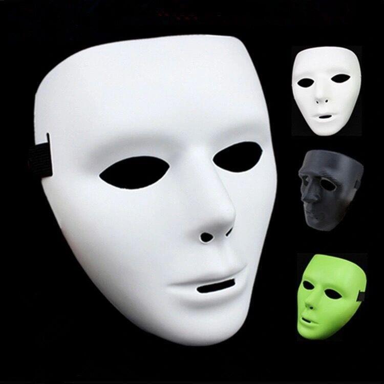 Jabbawockeez Mask White Face Dance Tiktok Pure White Hip-Hop Street Dance Blank Full Face Male