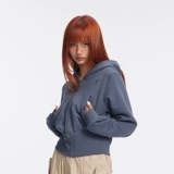 Двухцветный кардиган с молнией, толстовка с капюшоном, короткая куртка, изысканный стиль