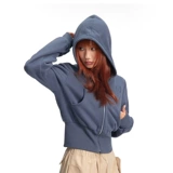 Двухцветный кардиган с молнией, толстовка с капюшоном, короткая куртка, изысканный стиль