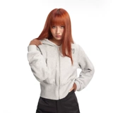 Двухцветный кардиган с молнией, толстовка с капюшоном, короткая куртка, изысканный стиль