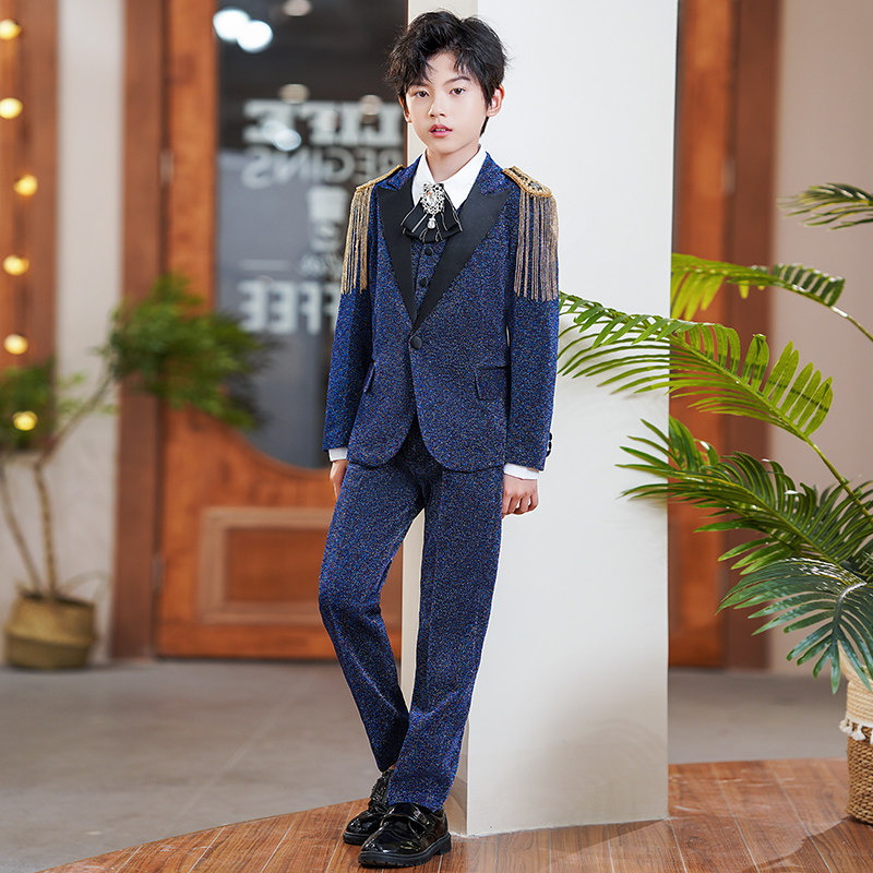 儿童西装套装 男童高端礼服👑生日宴花童小男孩帅气主持人钢琴演出服,萌娃变身小绅士的秘诀!🌟-西服-淘宝好物网