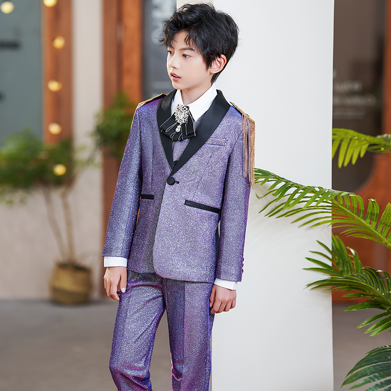 Children's suit suit boy small host speech clothing model catwalk piano performance clothing vest jacket summer
