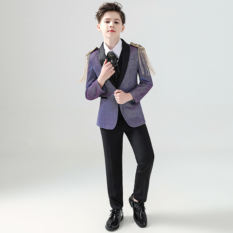 Boys' suit suit 2022 new handsome model catwalk show costume host high-end children's suit dress