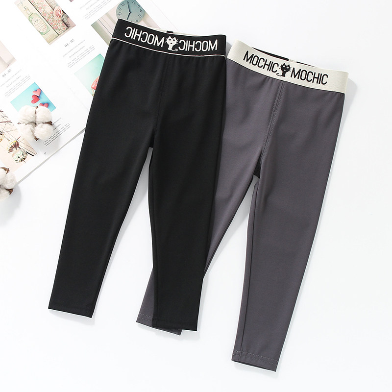 Baby Sports Pants Spring Fall Outside Wearing Boy Black Inner Lap Pants Children Skintight Pants Girl Shark Pants Thin