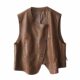 Outlet clearance leaked leather vest jacket women's autumn and winter irregular sleeveless waistcoat top