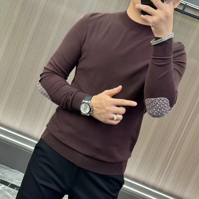 3772 Spring Fashion interior Style New European Men's Inch Collar Bottoming Shirt Long Sleeve Slim Solid Color European T-shirt