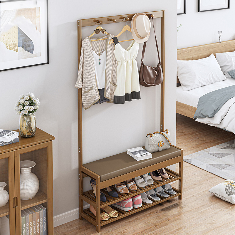 Doorway Shoes Stool Hanger Hanger Ground Floor Bedroom Home Simple Shoe Rack Clothes Hat Rack Integrated Clothes Shelf Shelving Shelf