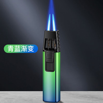 Double direct ignition gun metal windproof lighter double flame blue flame spray gun gas stove cigarette lighting color