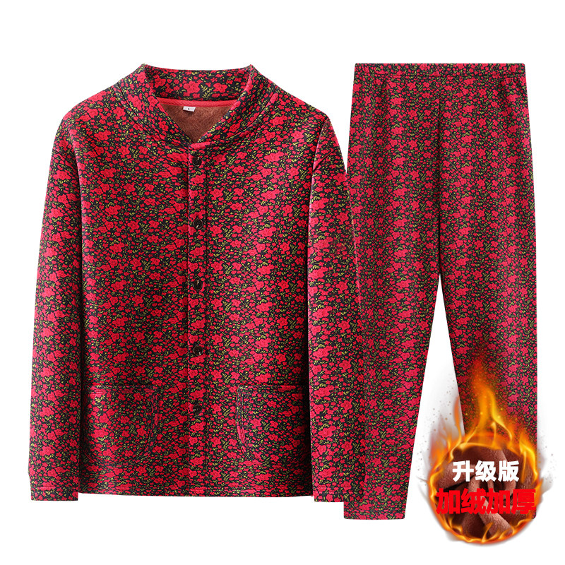 Middle-aged and elderly hot pants women's autumn and winter plus velvet thickened grandma's padded jacket coat cold-proof can be worn outside the padded coat