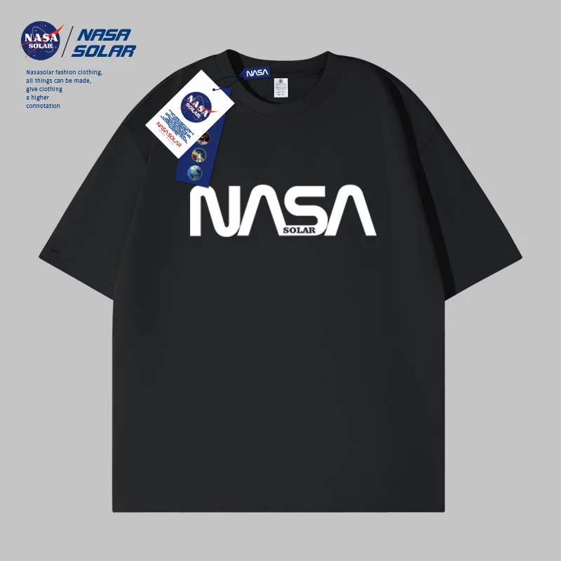 NASA со-с брендинг 2026 новыйstreet нишевые карикатура печати коротким рукавом пуловер мужской и женский одинаковый стиль парное футболка M1