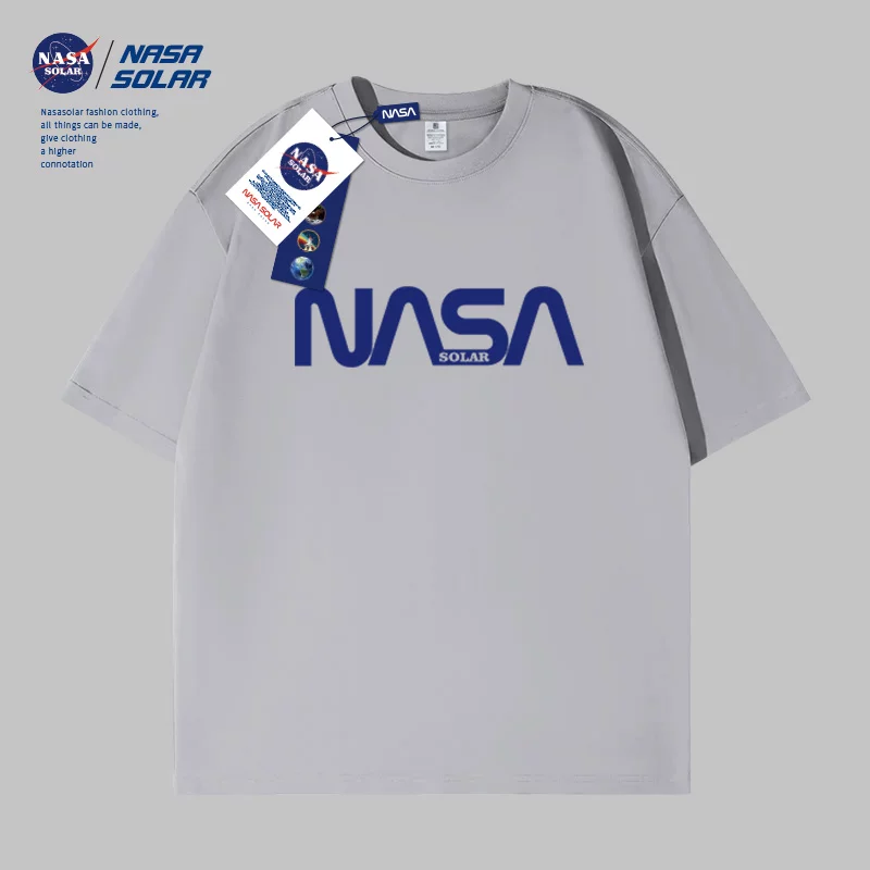 NASA со-с брендинг 2026 новыйstreet нишевые карикатура печати коротким рукавом пуловер мужской и женский одинаковый стиль парное футболка M1