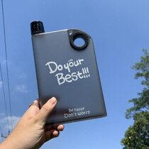 Cup Frosted Plastic Cup Red Men and Women Students Kettle Creative Trend Portable Flat Water bottle 2021