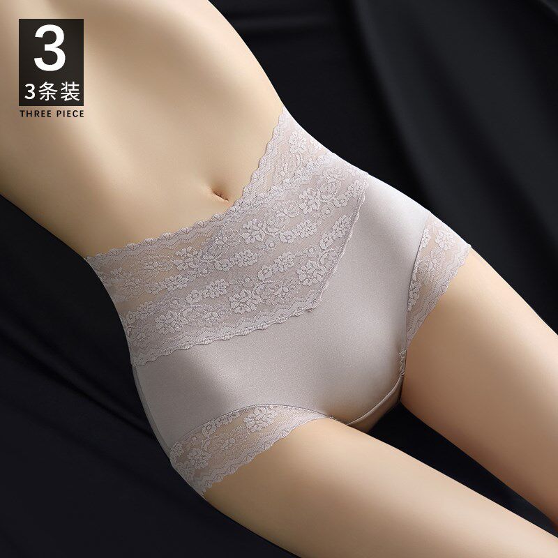 Maniform's official website high-waisted lace underwear women's pure cotton crotch women's tummy control buttocks sexy emotional tonality new 20