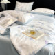 Class a Lyocell Tencel Summer Cooling Quilt Bed Sheet Four-Piece Set Machine Washable Ice Silk Cooling Air Conditioning Quilt Summer Thin Quilt