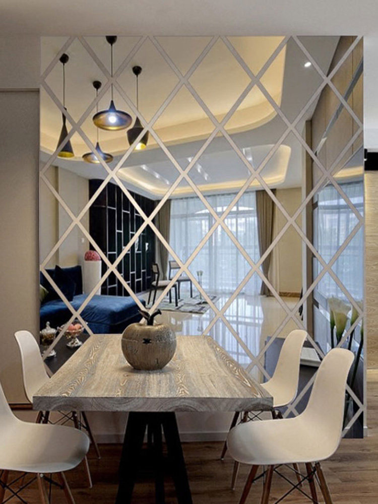 Acrylic 3d stereo wall stickers mirror stickers wall self-adhesive living room background wall wall decoration stickers wall mirror stickers