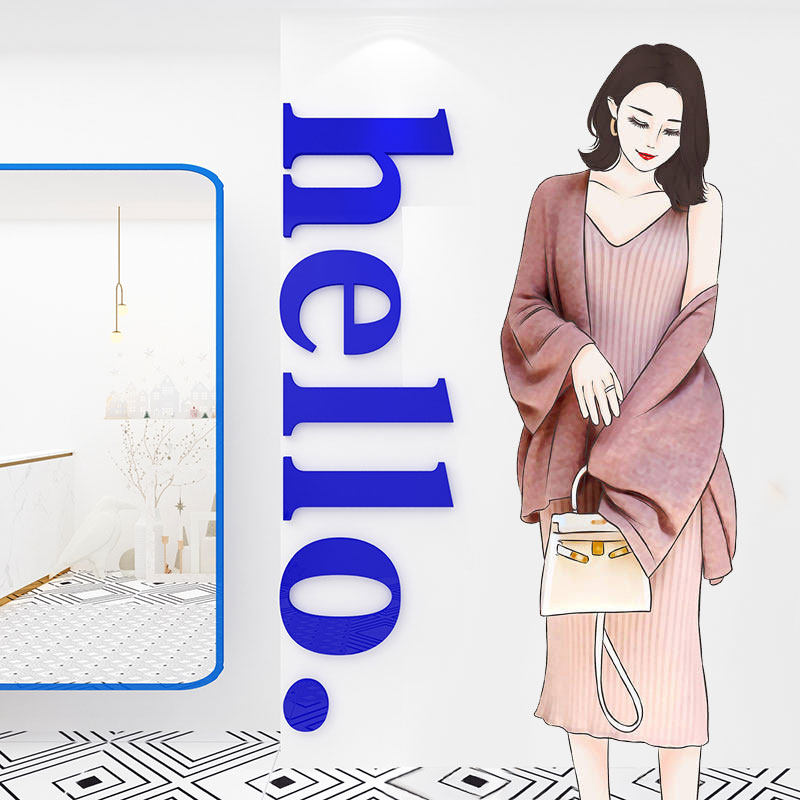Acrylic 3d three-dimensional wall stickers living room wall wall stickers net celebrity clothing store layout club background wall decoration
