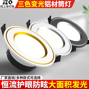 Led downlight spotlight living room three-color dimming