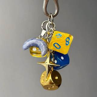 灵魂对撞 幸运骰子串手作包包挂件小众穿搭配饰复古钥匙扣质感挂