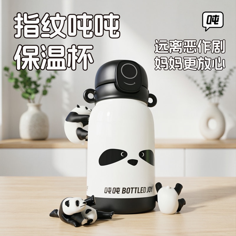 Wang Yibo Ton Smart Fingerprint Cup Unlockable Insulated Cup for Boys and Girls, Students, and Children, Special Straw Water Cup for School Use Wang Yibo Ton Smart Fingerprint Cup Unlockable Insulated Cup for Boys and Girls, Students, and Children, Special Straw Water Cup for School Use