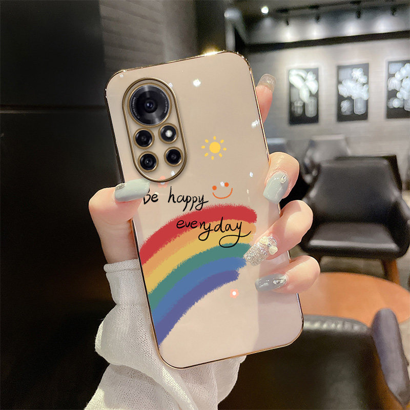 Rainbow is suitable for Huawei nova8pro mobile phone protective shell nova8 female new electroplating soft silicone protective sleeve nove8por ultra-thin anti-fall BRQ-AN00 all-inclusive simplicity