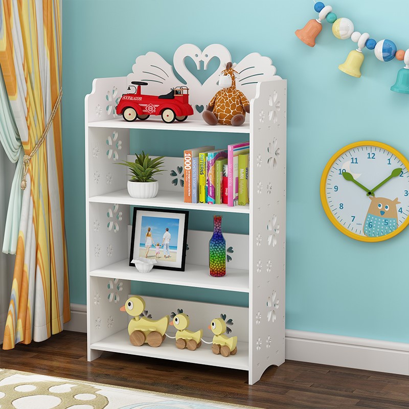 Simple Cartoon Multilayer Children Small Book Shelf Student Rack Home Living Room Floor Shelve Shelf Storage Space
