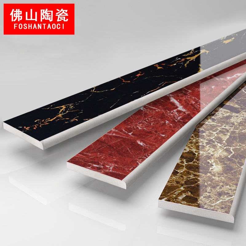 Foshan tile living room kitchen bedroom study 110x800 right angle rounded skirting board skirting board waveguide wire brick