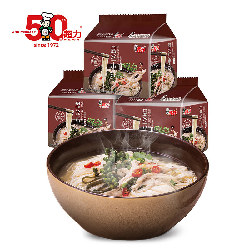 香港 超力食品 速食免煮盘丝小仙米粉 4连包 天猫优惠券折后￥11.9包邮（￥21.9-10）多味可选